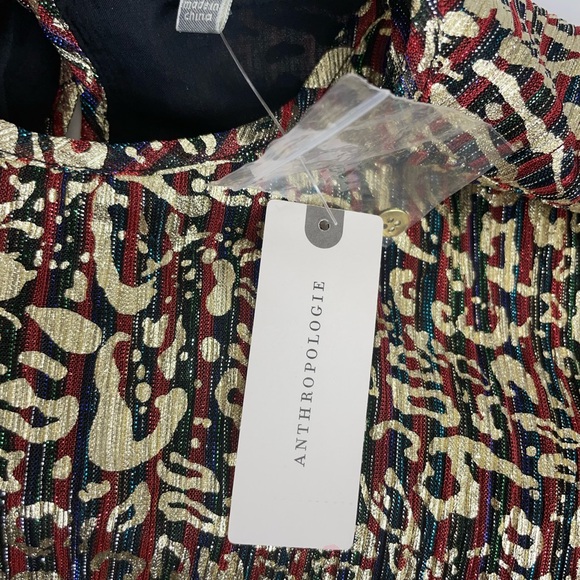Anthropologie Brown and Cream Patterned Blouse - Picture 2 of 4